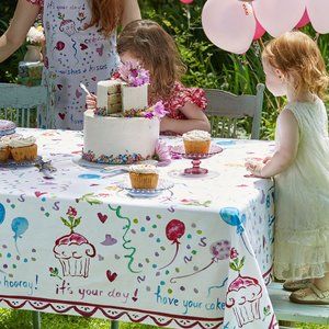 April Cornell Tablecloth Happy Birthday 54x54 NWT